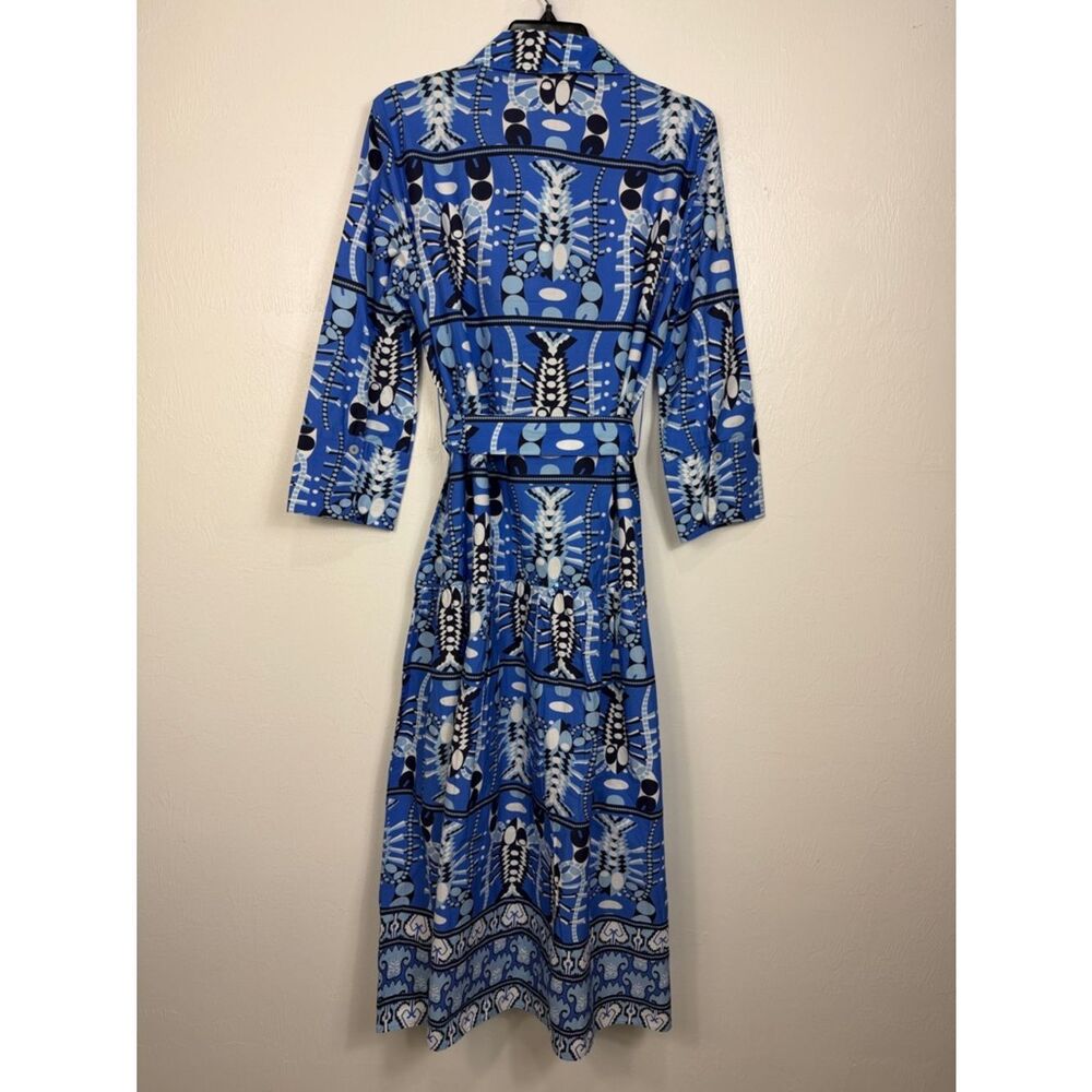 Jude Connally Sutton Stretch Shirt Dress Belted Midi Cotton Stretch Size L NWT - Picture 5 of 9